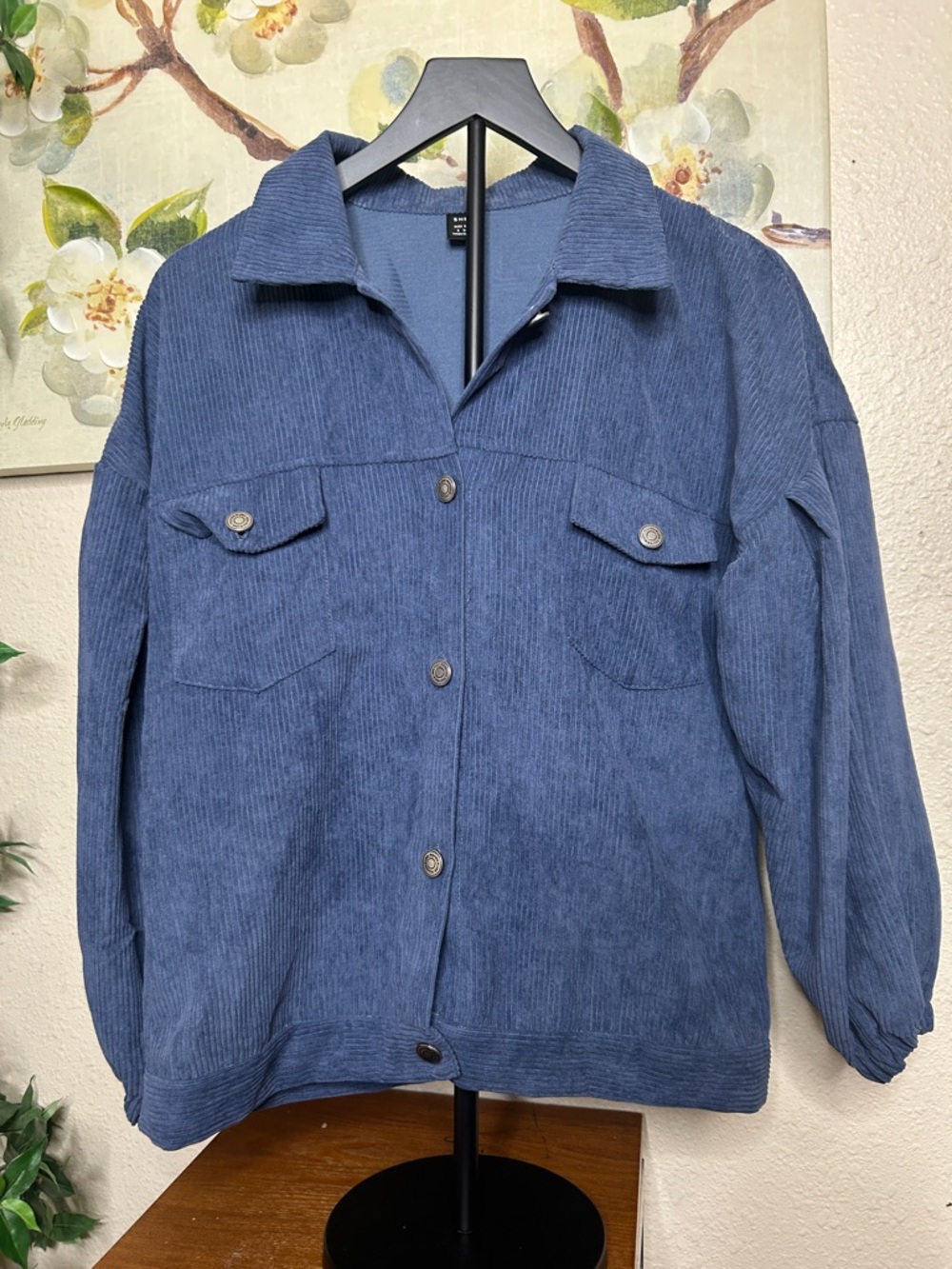 SHEIN Men's Indigo Corduroy Shirt Jacket